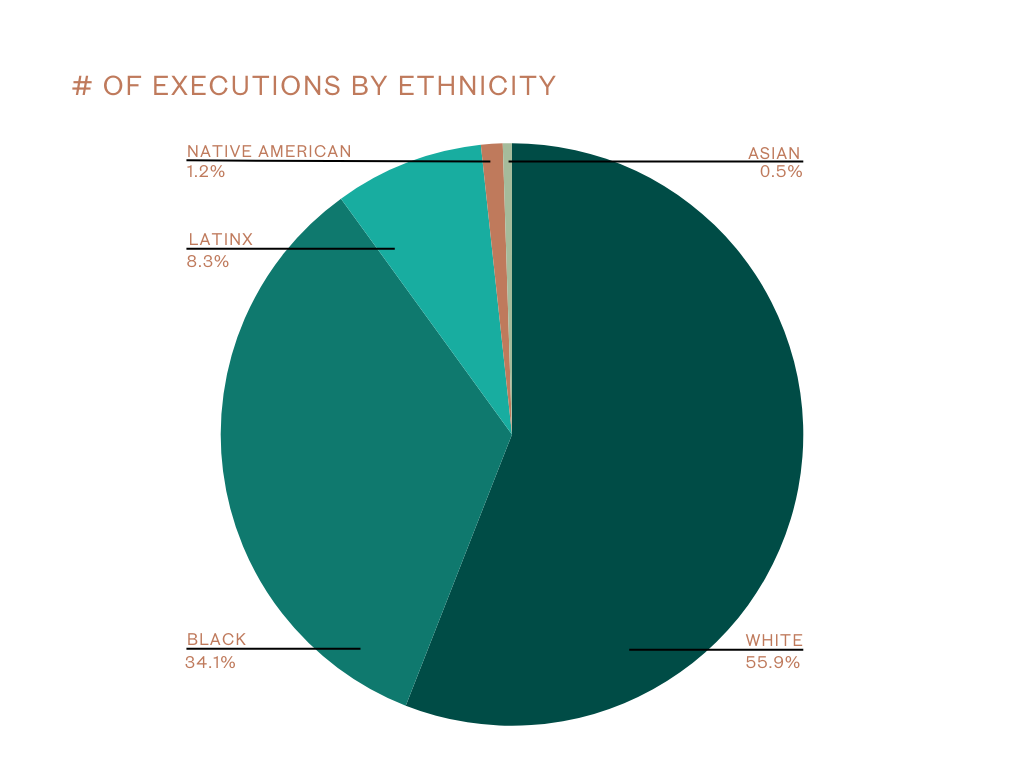 pie chart of executions by ethnicity